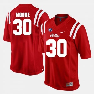 A.J. Moore University of Mississippi Jersey Men's Red #30 Alumni Football Game