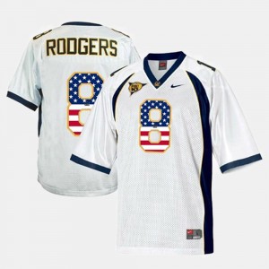 US Flag Fashion White Men Aaron Rodgers California Golden Bears Jersey #8
