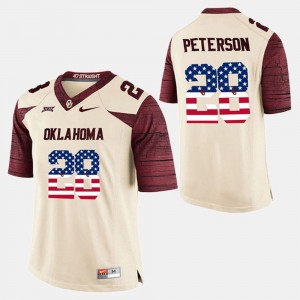 Men Adrian Peterson Oklahoma Sooners Jersey US Flag Fashion #28 White