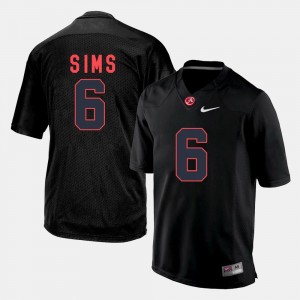 Mens College Football #6 Blake Sims University of Alabama Jersey Black