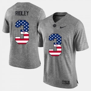 Calvin Ridley Bama Jersey US Flag Fashion For Men #3 Gray