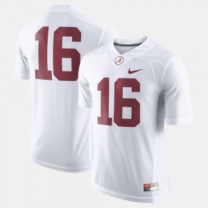 College Football White Bama Jersey #16 For Men's