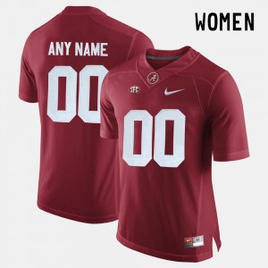 For Women's Bama Custom Jersey #00 College Limited Football Crimson