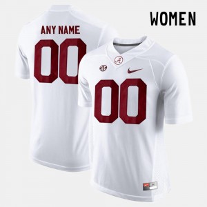 College Limited Football Alabama Customized Jerseys Womens #00 White