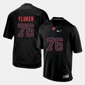 Black #76 For Men's D.J. Fluker Alabama Jersey Silhouette College
