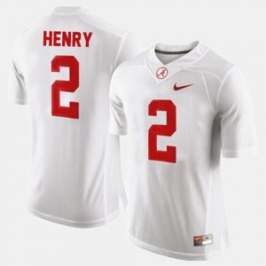 #2 College Football White Men's Derrick Henry Alabama Crimson Tide Jersey