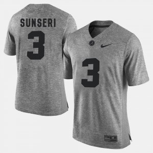 Gray For Men's Vinnie Sunseri Bama Jersey #3 Gridiron Gray Limited