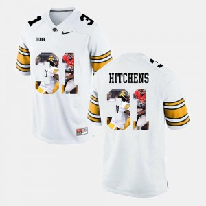Anthony Hitchens Hawkeyes Jersey Men's White #31 Pictorial Fashion