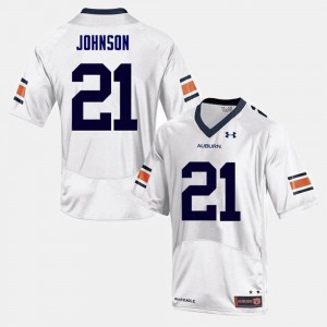 #21 College Football White For Men's Kerryon Johnson Auburn Tigers Jersey