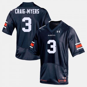 Men's Navy #3 College Football Nate Craig-Myers Tigers Jersey