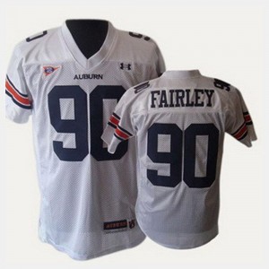#90 College Football Nick Fairley Tigers Jersey White For Men's