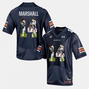 Men's Nick Marshall Tigers Jersey #14 Player Pictorial Navy Blue