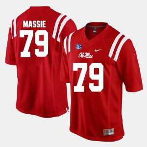 For Men #79 Bobby Massie Ole Miss Jersey Alumni Football Game Red