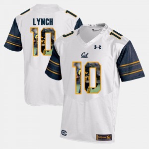 White Player Pictorial Marshawn Lynch Bears Jersey #10 For Men