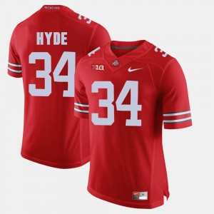 Scarlet For Men's CameCarlos Hyde Ohio State Jersey Alumni Football Game #34
