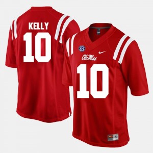Red For Men's #10 Chad Kelly University of Mississippi Jersey Alumni Football Game