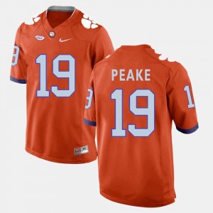For Men's #19 Orange Charone Peake Clemson Tigers Jersey College Football