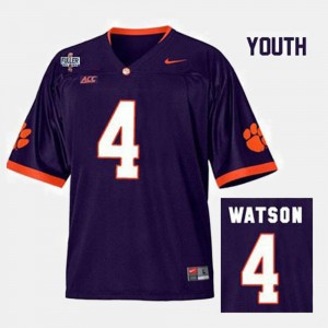 College Football Youth(Kids) #4 Purple Deshaun Watson Clemson University Jersey