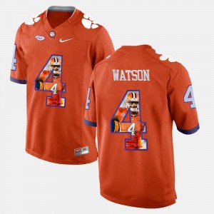 Pictorial Fashion #4 Orange DeShaun Watson Clemson National Championship Jersey For Men's