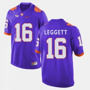 Purple #16 For Men's College Football Jordan Leggett Clemson University Jersey