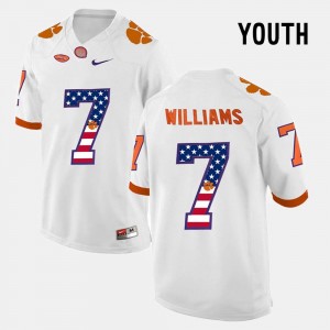 #7 White Mike Williams Clemson University Jersey US Flag Fashion Youth(Kids)