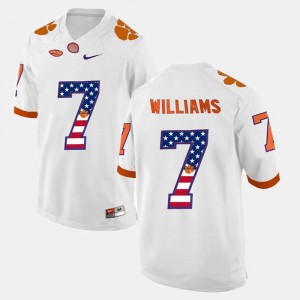 US Flag Fashion #7 Men Mike Williams Clemson University Jersey White