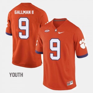 College Football #9 Youth Wayne Gallman II Clemson Jersey Orange