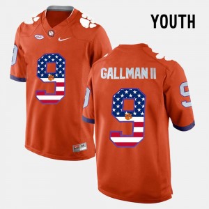 US Flag Fashion Orange Youth(Kids) Wayne Gallman II CFP Champs Jersey #9