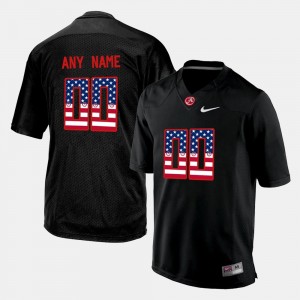 For Men #00 Bama Customized Jerseys US Flag Fashion Black