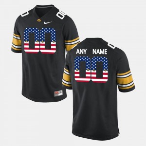 Black US Flag Fashion Hawkeyes Customized Jerseys For Men #00