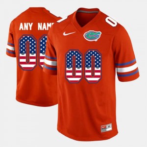 For Men Florida Customized Jersey US Flag Fashion Orange #00