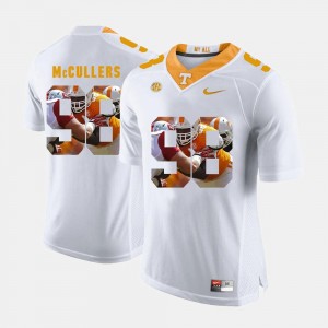 Mens Daniel McCullers Tennessee Volunteers Jersey White #98 Pictorial Fashion