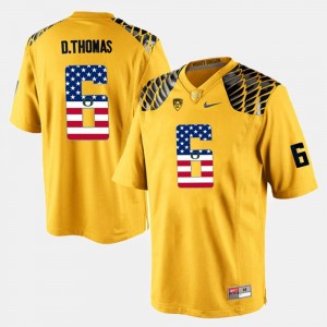 #6 US Flag Fashion De'Anthony Thomas UO Jersey Yellow Mens