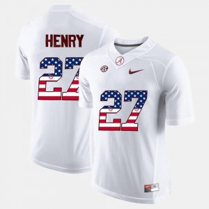 #27 Men's US Flag Fashion White Derrick Henry Alabama Jersey