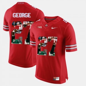 #27 Eddie George Ohio State Jersey Men Red Pictorial Fashion