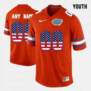 Orange US Flag Fashion Florida Customized Jersey For Kids #00
