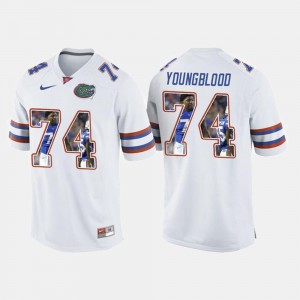 Men White College Football Jack Youngblood University of Florida Jersey #74