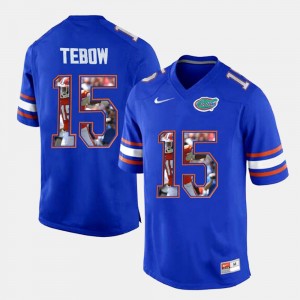 #15 Tim Tebow University of Florida Jersey Royal Blue For Men College Football