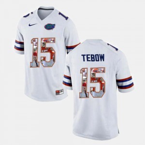 Mens White Tim Tebow Florida Jersey College Football #15