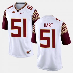 Mens #51 College Football Bobby Hart Florida State Jersey White