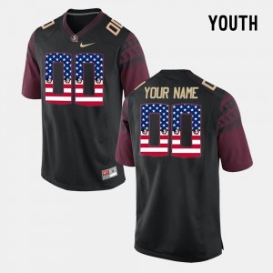 US Flag Fashion #00 Seminoles Custom Jersey For Kids Black