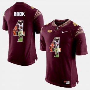 Red Dalvin Cook Seminoles Jersey For Men's Player Pictorial #4
