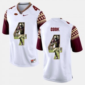 For Men's White Player Pictorial Dalvin Cook Seminoles Jersey #4