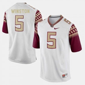 #5 College Football White Jameis Winston Florida State Jersey Youth