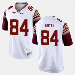 #84 College Football For Men White Rodney Smith Florida State Jersey