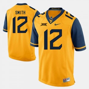 Gold Geno Smith West Virginia Mountaineers Jersey #12 For Men's Alumni Football Game
