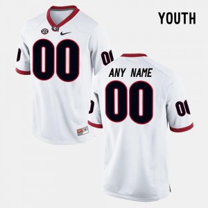 For Kids Georgia Custom Jersey College Limited Football #00 White