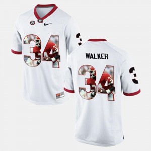 White Player Pictorial #34 For Men Herchel Walker UGA Jersey