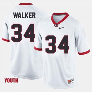 Kids #34 White Herschel Walker UGA Bulldogs Jersey College Football