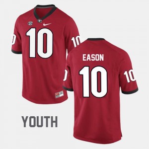 #10 College Football Red Jacob Eason Georgia Jersey For Kids